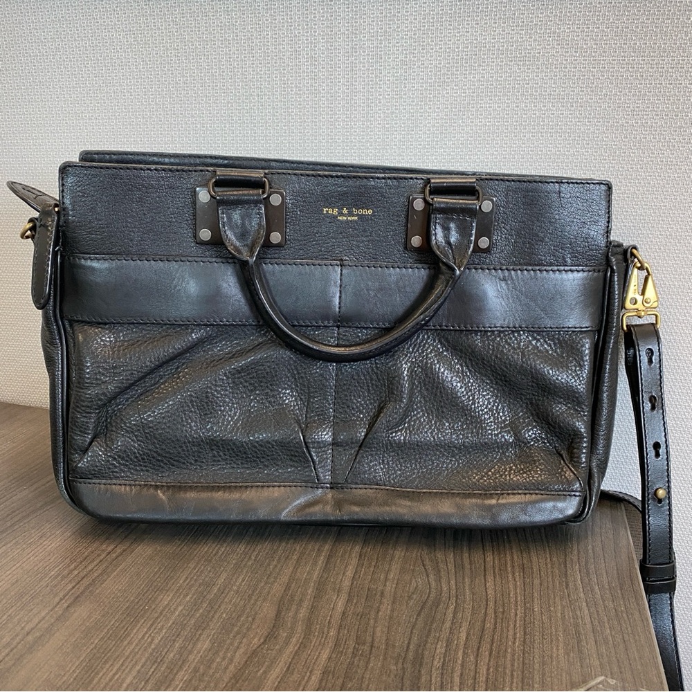 Rag & Bone Pilot Bag - Black Leather